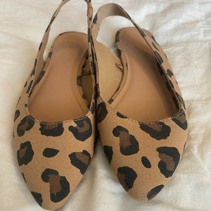 Leopard print, Slingback, pointed toe flats